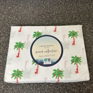 Cynthia Rowley Christmas Palms Tree Sheet Set Size Full